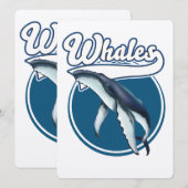 Carte logo de dessin animé sur la baleine (Devant / Derrière)