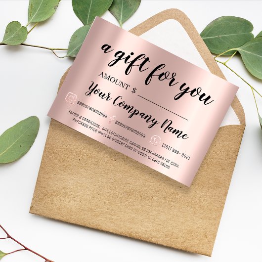 Carte Logo de la caisse de certificat cadeau d'entrepris