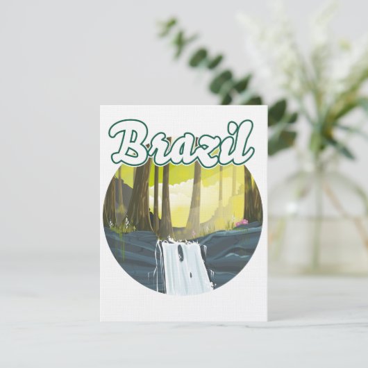 Carte logo de la forêt tropicale brésilienne (Debout devant)