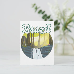 Carte logo de la forêt tropicale brésilienne