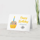 Carte Logo de l'entreprise Cute Red Blue Cupcake Anniver (Devant)