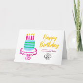 Carte Logo de l'entreprise Cute Rose Blue Cake Anniversa (Devant)