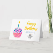 Carte Logo de l'entreprise Cute Rose Blue Cupcake Annive (Devant)