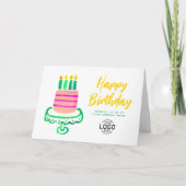 Carte Logo de l'entreprise Cute Rose Green Cake Annivers (Devant)