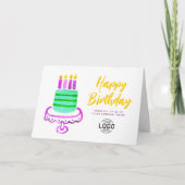Carte Logo de l'entreprise Simple Cute Green Cake Annive (Devant)