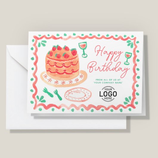 Carte Logo de l'entreprise Whimsical Cute Aquarelle Anni