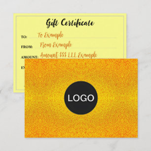 Carte Logo De Marque De Luxe, Certificat Cadeau D'Or Élé