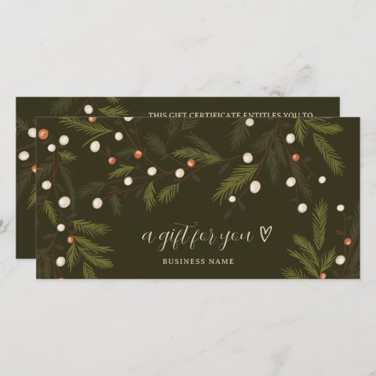 Carte Logo de Noël de Noël Chic Rustique (Devant / Derrière)