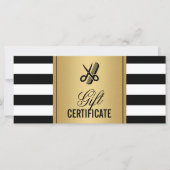 Carte Logo de salon de coiffure Certificat Cadeau Or et  (Devant)