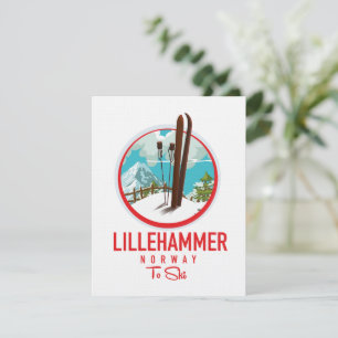 Carte Logo de ski de Lillehammer Norvège