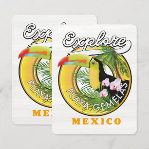 Carte logo de voyage à Oaxaca au Mexique
