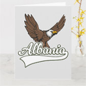 Carte logo de voyage en Albanie (Fleur jaune)