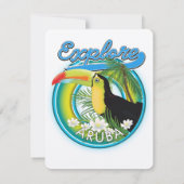 Carte Logo de voyage Explore Aruba (Dos)