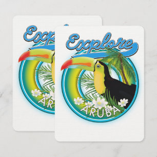 Carte Logo de voyage Explore Aruba