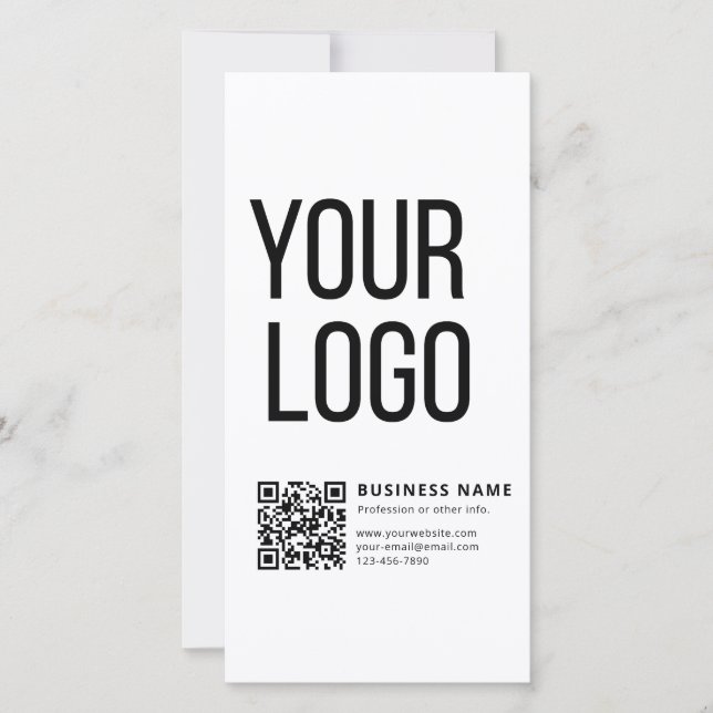 Carte Logo d'entreprise & Code QR modifiable (Devant)
