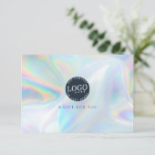 Carte Logo d'entreprise Élégant certificat cadeau hologr (Debout devant)