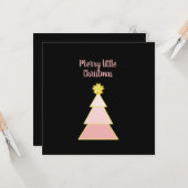 Carte Logo d'entreprise Joyeux Noël rose Carré simple (Devant/Arrière en situation)