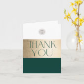 Carte LOGO D'ENTREPRISE merci affaires vert or (Fleur jaune)