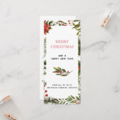 Carte Logo d'entreprise Merry Christmas Berries Bonjour (Devant/Arrière en situation)