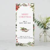 Carte Logo d'entreprise Merry Christmas Berries Bonjour (Debout devant)