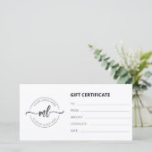 Carte Logo d'entreprise Monogrammes Initiales Certificat (Debout devant)