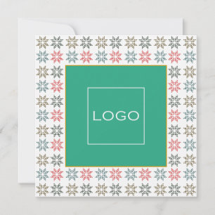 Carte Logo d'entreprise personnalisé Poinsettia Holiday