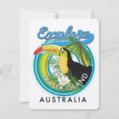 Carte logo d'exploration de l'île Fraser Australie (Dos)