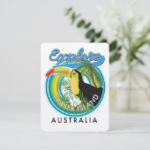 Carte logo d'exploration de l'île Fraser Australie (Debout devant)