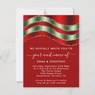 Carte Logo du code QR Rouge Vert Noël