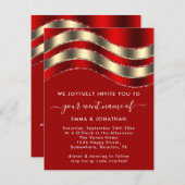 Carte Logo du code QR Vacances de Noël Rouge Or (Devant / Derrière)