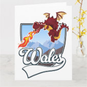 Carte logo du dragon du pays de Galles (Fleur jaune)