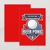 Carte Logo du tournoi de bière personnalisable (Devant / Derrière)