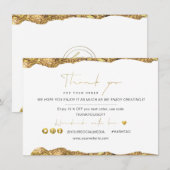 Carte Logo Elegant Black Gold Foil Merci (Devant / Derrière)