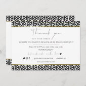 Carte Logo Elegant Black Gold Merci (Devant / Derrière)