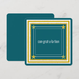 Carte Logo élégant, photo et étoiles, Turquoise Félicita