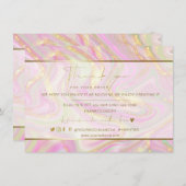 Carte Logo en or en marbre rose Elégant Merci d'affaires (Devant / Derrière)