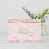 Carte Logo en or en marbre rose Elégant Merci d'affaires (Debout devant)
