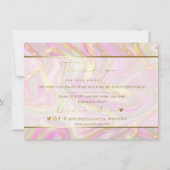 Carte Logo en or en marbre rose Elégant Merci d'affaires (Devant)
