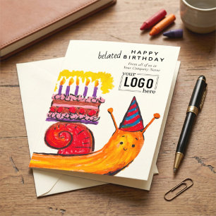 Carte Logo Entreprise Mignon Escargot Crayon Anniversair