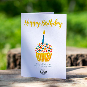 Carte Logo Entreprise Simple Coloré Cupcake Anniversaire