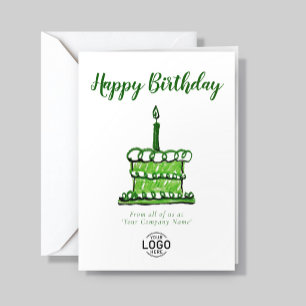 Carte Logo Entreprise Simple Gâteau au Crayon Vert Anniv