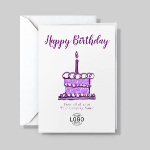 Carte Logo Entreprise Simple Gâteau au Crayon Violet Ann