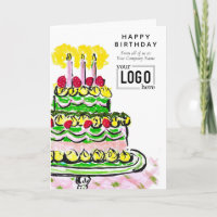 Logo Entreprise Vert Rose Gâteau Artistique Annive
