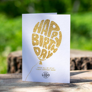 Carte Logo Faux Gold Parties scintillant Lettres d'affai