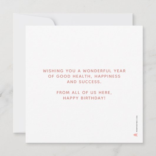 Carte Logo Faux Rose Gold Lettres gris foncé Anniversair (Dos)