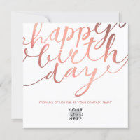 Logo Faux Rose Gold Stylish Letting Anniversaire