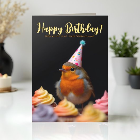 Carte Logo Fun Cute Entreprise Robin Bird Anniversaire