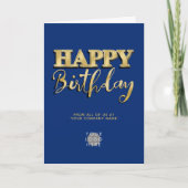 Carte Logo Gold Letting Business Anniversaire Marine Ble (Devant)