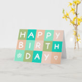 Carte Logo Green Blush Simple Business Joyeux anniversai (Fleur jaune)