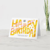 Carte Logo Jaune Fun Crayon manuscrit Anniversaire (Devant)